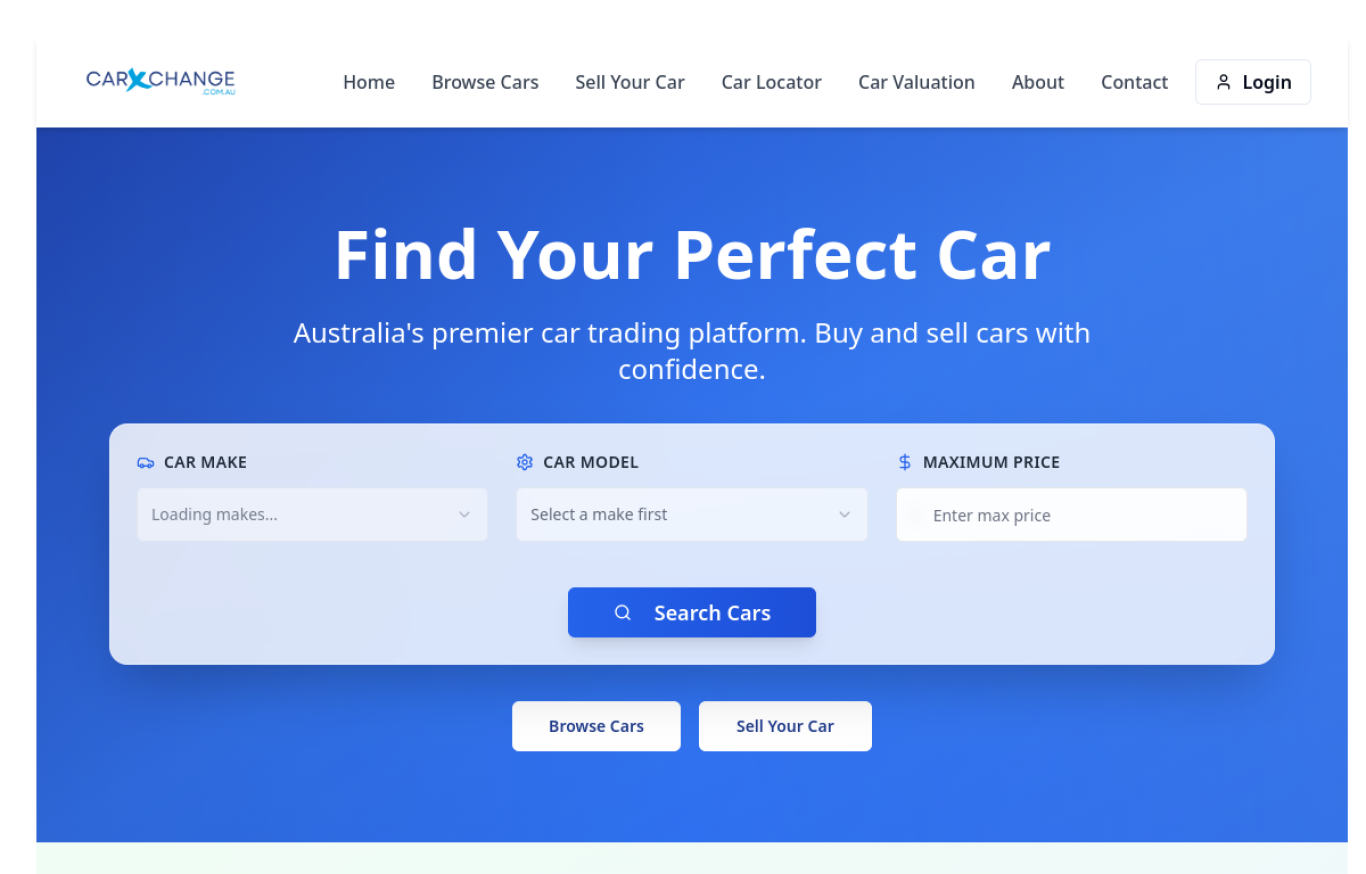 Carxchange website screenshot